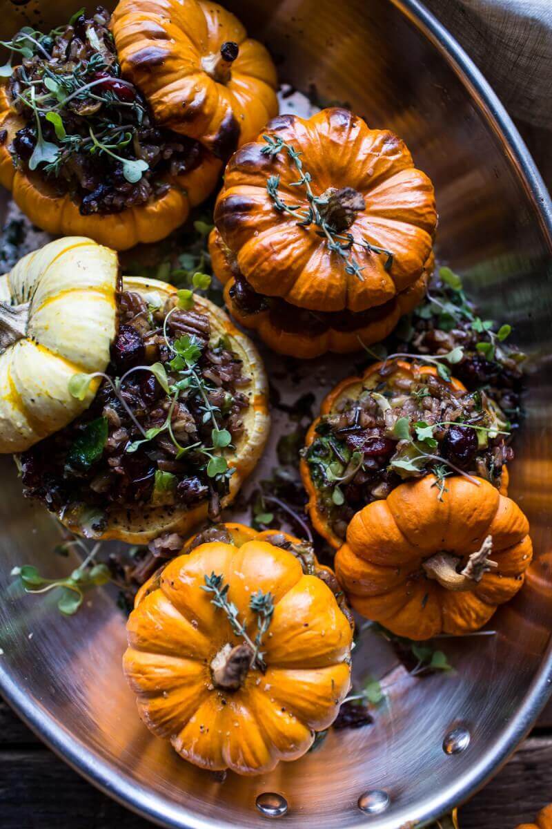Nutty-Wild-Rice-and-Shredded-Brussels-Sprout-Stuffed-Mini-Pumpkins-BestRecipeFinder