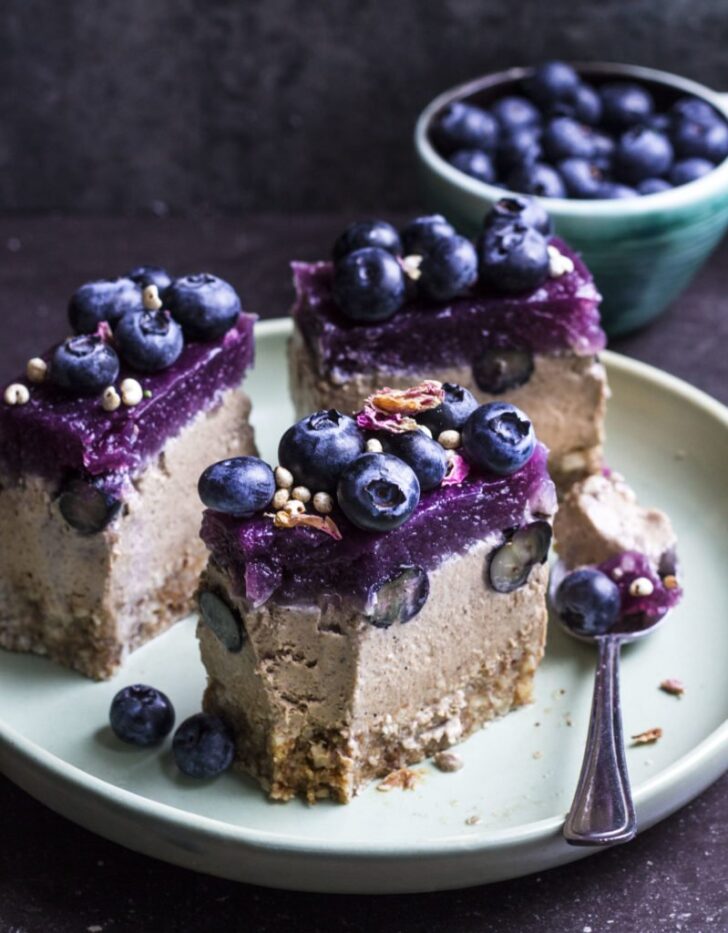almond-butter-mousse-and-blueberry-jelly-slice-BestRecipeFinder